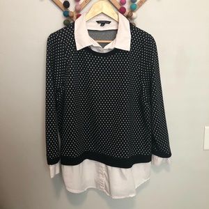 Zac & Rachel sweater/button up layered sweater